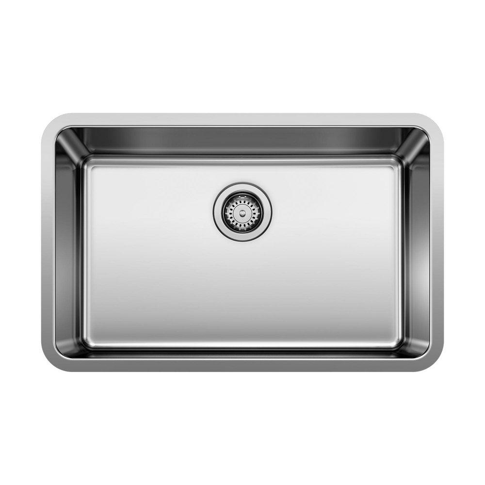 BLANCO Stainless Steel 28 x 18 in. No Hole Single Bowl Undermount Kitchen Sink 