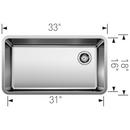 BLANCO Stainless Steel 33 x 18 in. Stainless Steel Single Bowl Undermount Kitchen Sink 