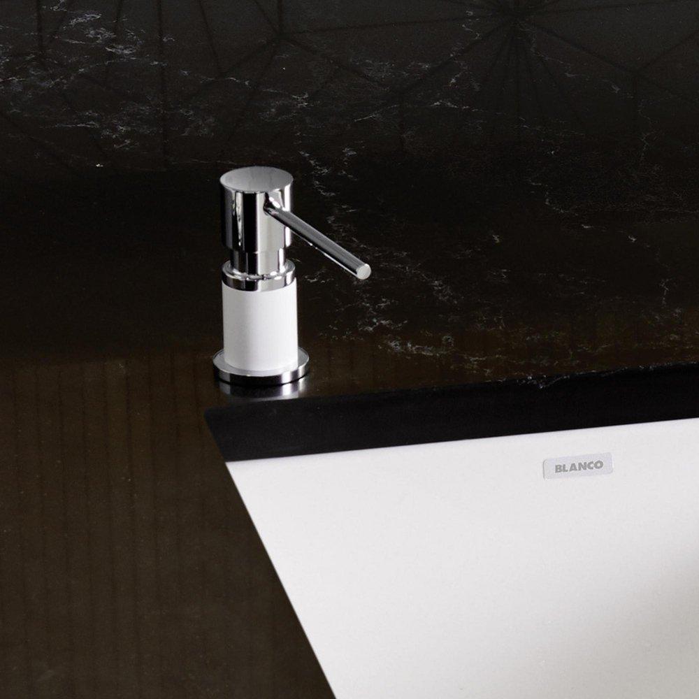 BLANCO Chrome/White Deck Mount Brass Soap and Lotion Dispenser 