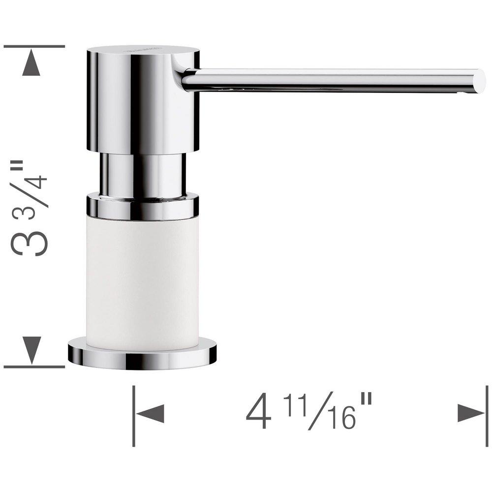 BLANCO Chrome/White Deck Mount Brass Soap and Lotion Dispenser 