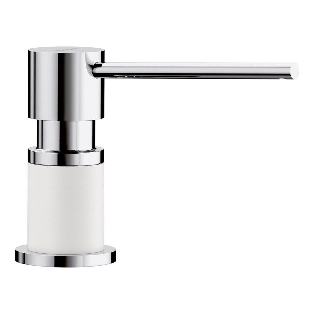 BLANCO Chrome/White Deck Mount Brass Soap and Lotion Dispenser 