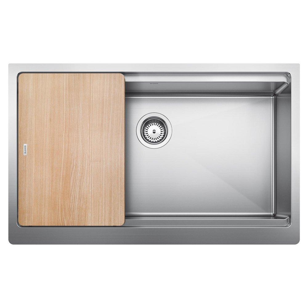 BLANCO Satin Stainless Steel 33 x 20-1/2 in. Stainless Steel Single Bowl Farmhouse Kitchen Sink 