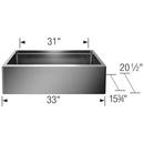 BLANCO Satin Stainless Steel 33 x 20-1/2 in. Stainless Steel Single Bowl Farmhouse Kitchen Sink 