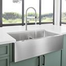 BLANCO Stainless Steel 33 x 19 in. Stainless Steel Double Bowl Farmhouse Kitchen Sink 