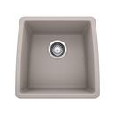 17-1/2 x 17 in. No Hole Composite Single Bowl Undermount Kitchen Sink in Concrete Grey