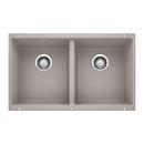 29-3/4 x 18-1/8 in. No Hole Composite Double Bowl Undermount Kitchen Sink in Concrete Grey