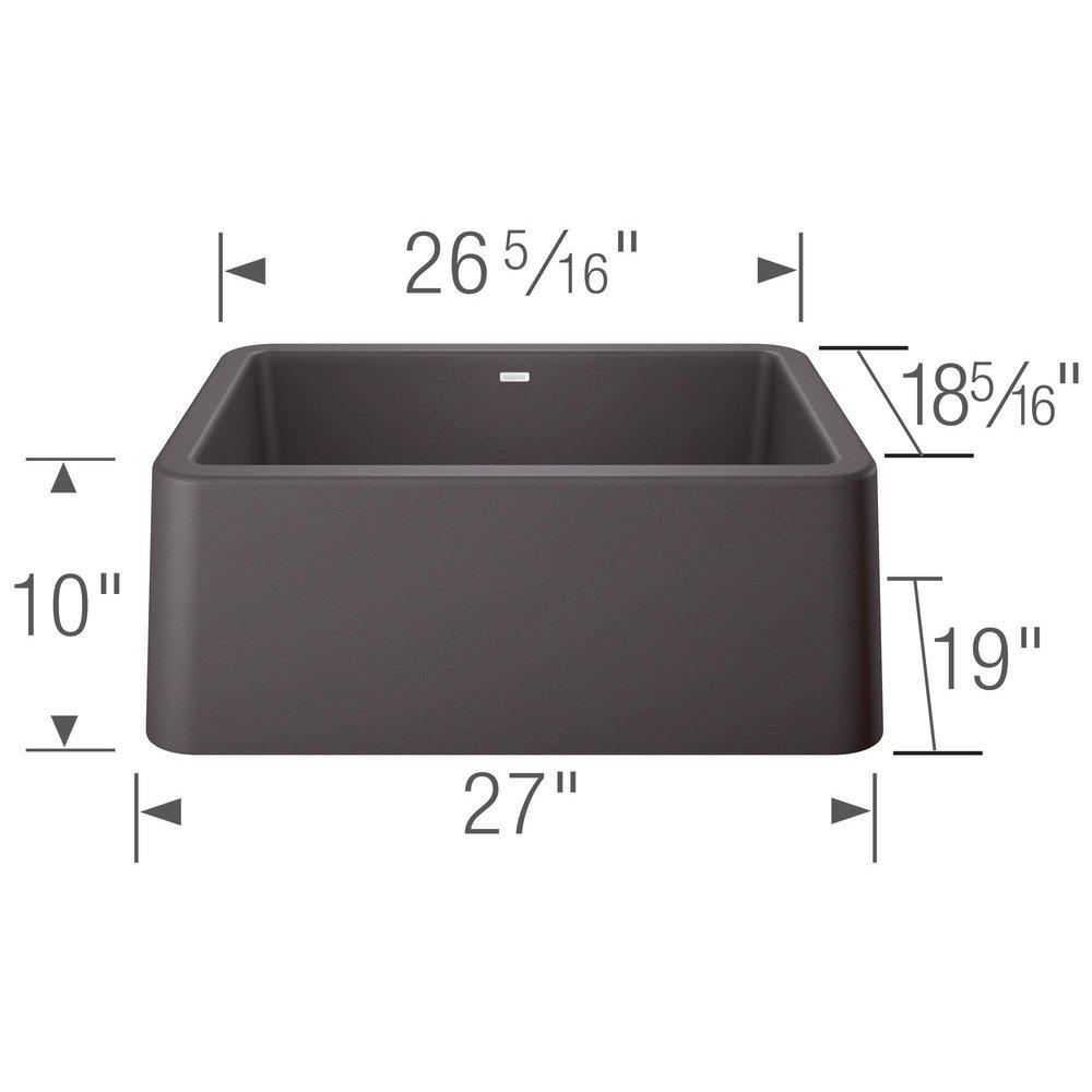 BLANCO Cinder 27 x 19 in. Composite Single Bowl Farmhouse Kitchen Sink 