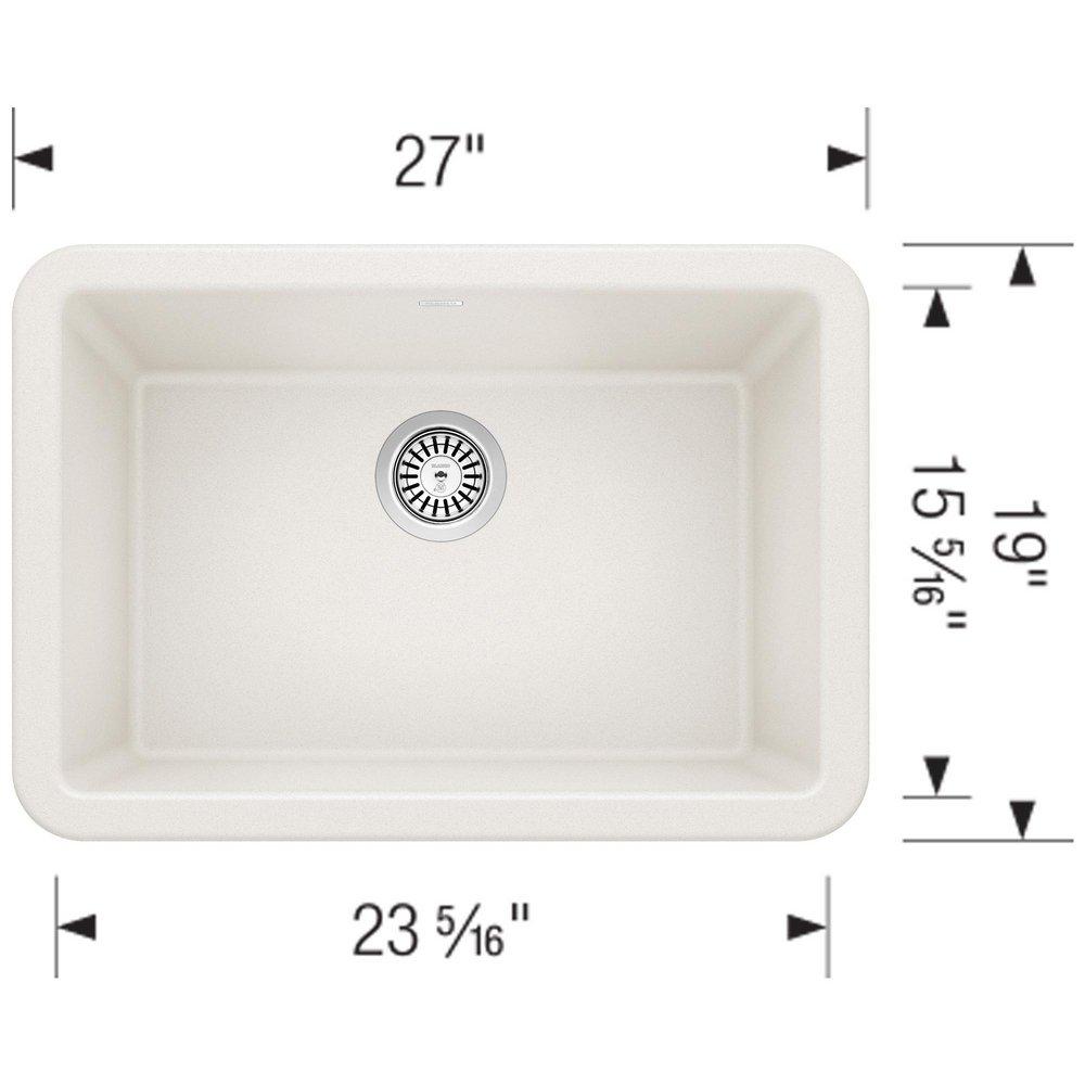 BLANCO White 27 x 19 in. Composite Single Bowl Apron Front Kitchen Sink 