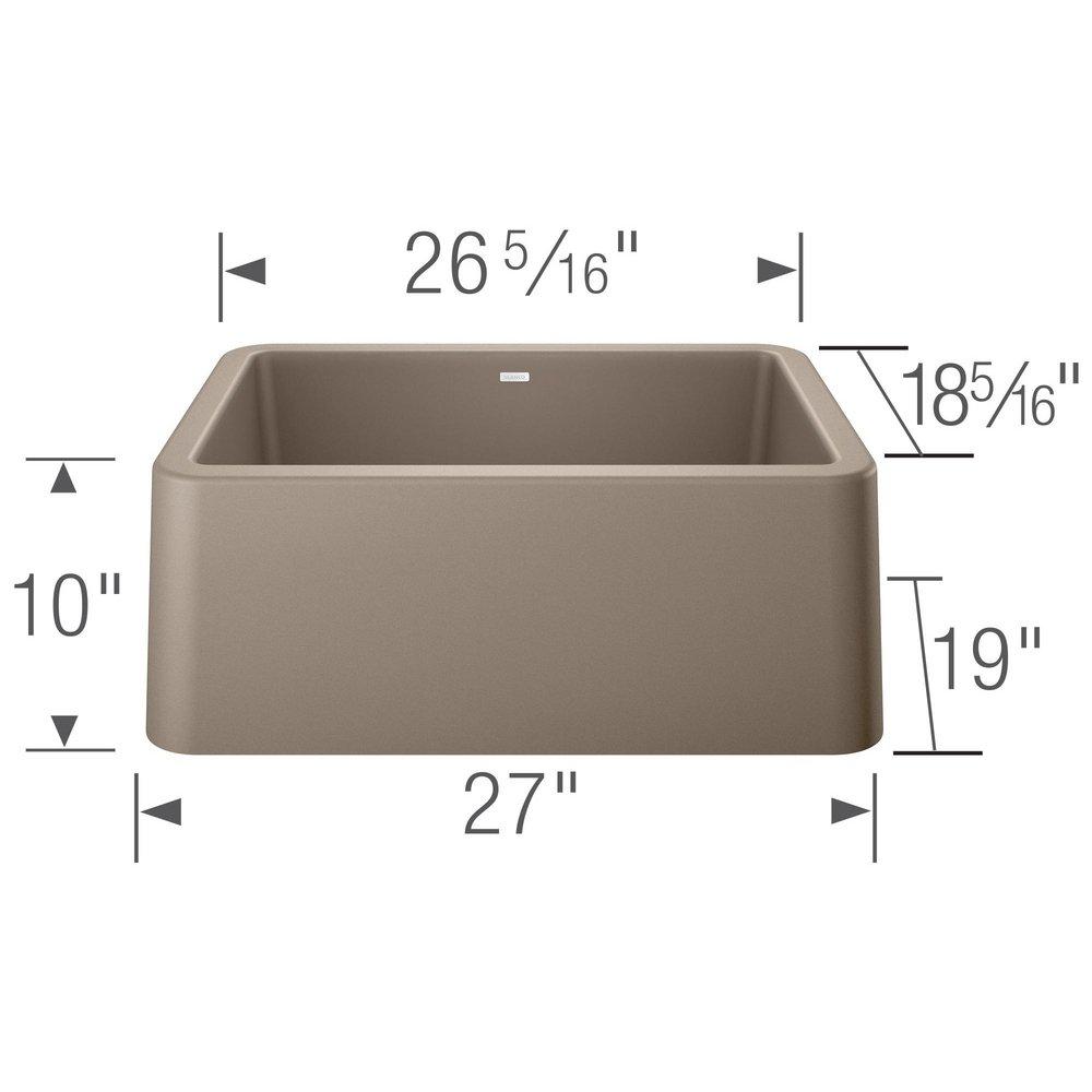 BLANCO Truffle 27 x 19 in. Composite Single Bowl Farmhouse Kitchen Sink 