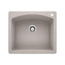 25 x 22 in. 1-Hole Composite Single Bowl Dual Mount Kitchen Sink in Concrete Grey