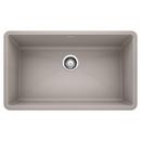 32 x 19 in. No Hole Composite Single Bowl Undermount Kitchen Sink in Concrete Grey