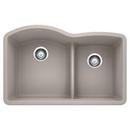 32 x 20-7/8 in. No Hole Composite Double Bowl Undermount Kitchen Sink in Concrete Grey