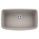 32 x 19 in. No Hole Composite Single Bowl Undermount Kitchen Sink in Concrete Grey