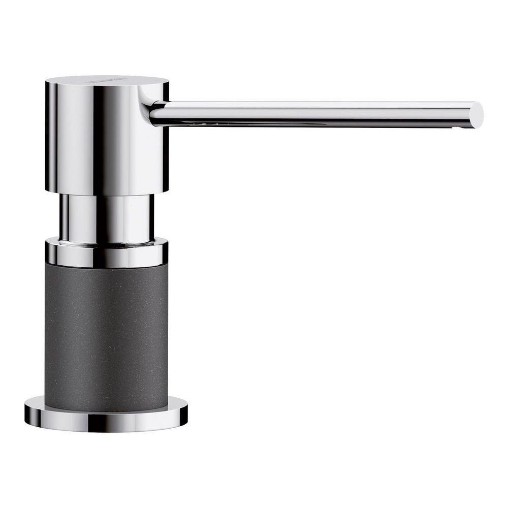 BLANCO Chrome/Anthracite Deck Mount Brass Soap and Lotion Dispenser 