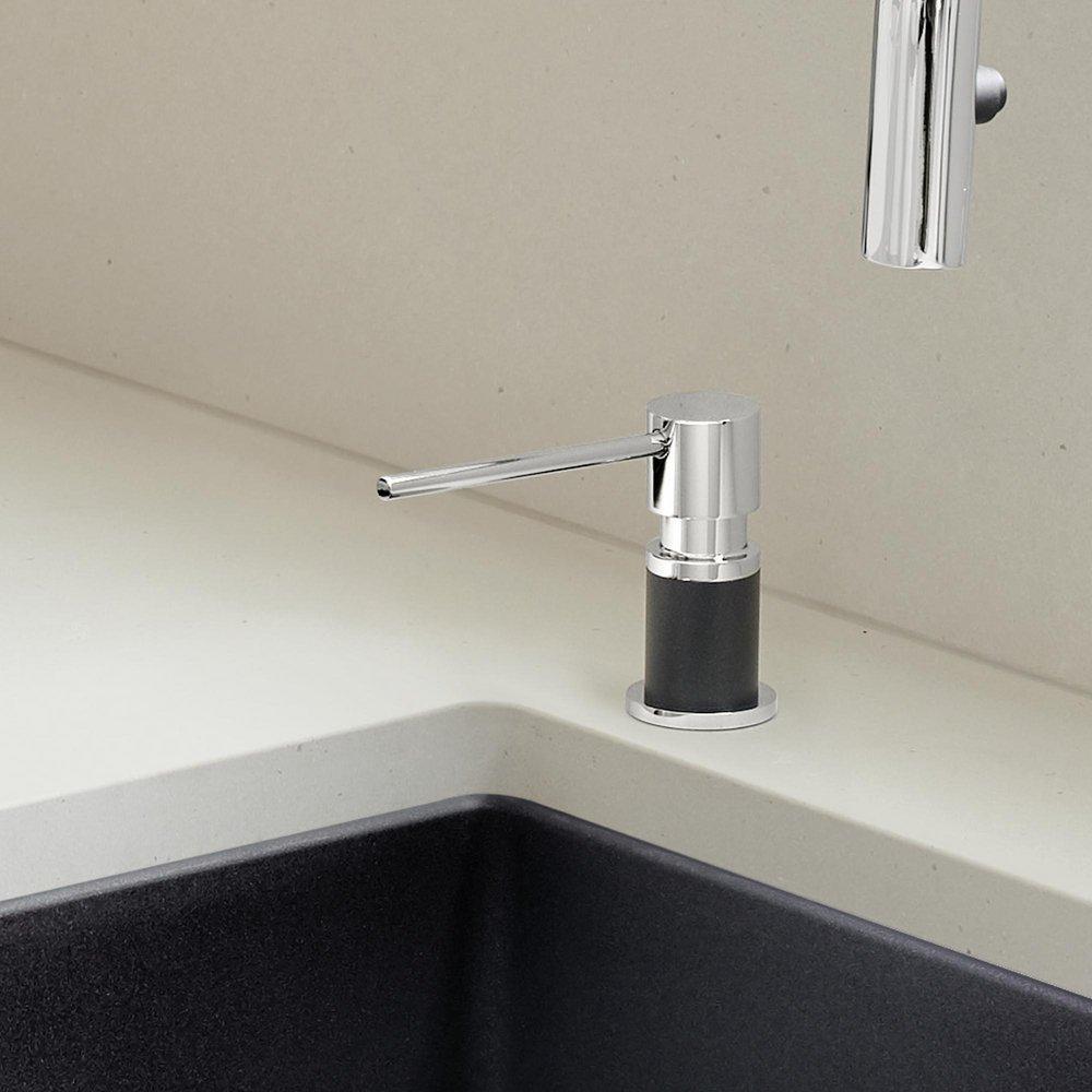 BLANCO Chrome/Anthracite Deck Mount Brass Soap and Lotion Dispenser 
