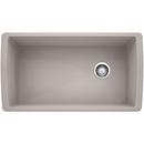 33-1/2 x 18-1/2 in. 1 Hole Composite Single Bowl Undermount Kitchen Sink in Concrete Grey