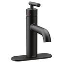 Moen Matte Black Single Handle Monoblock Bathroom Sink Faucet with Pop-Up Drain Assembly 