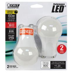 10W 3-9/10 in. LED GU24 Base 5000 Kelvin Dimmable Bulb in Daylight (Pack of 2)
