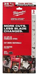 Milwaukee&reg; Silver 35-3/8 x 1/2 in. Compact Extreme Thin Metal Band Saw Blade (3 Pack) 