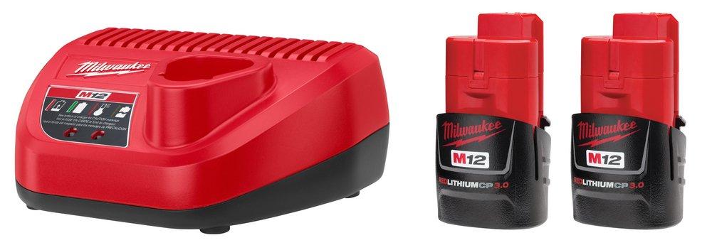 Milwaukee&reg; Silver 12V Redlithium&trade; Battery (Pack of 2) 