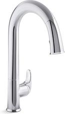 Single Handle Pull Down Touchless Kitchen Faucet with DockNetic Magnetic Docking and Two-Function Spray in Polished Chrome