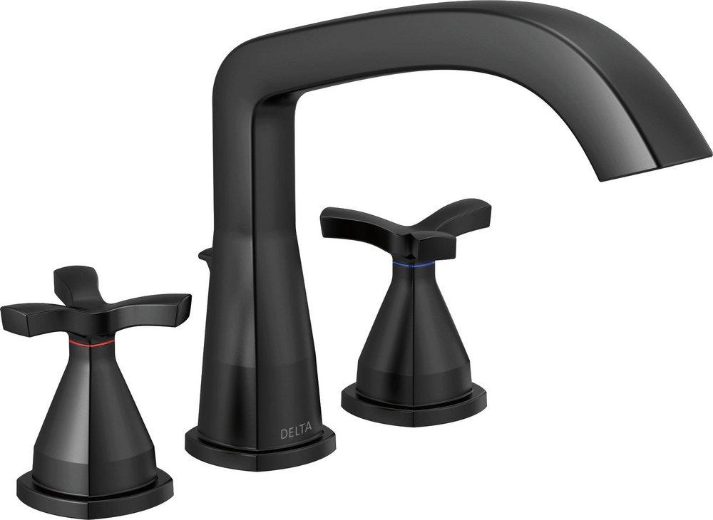 Delta Faucet Matte Black Two Handle Roman Tub Faucet 