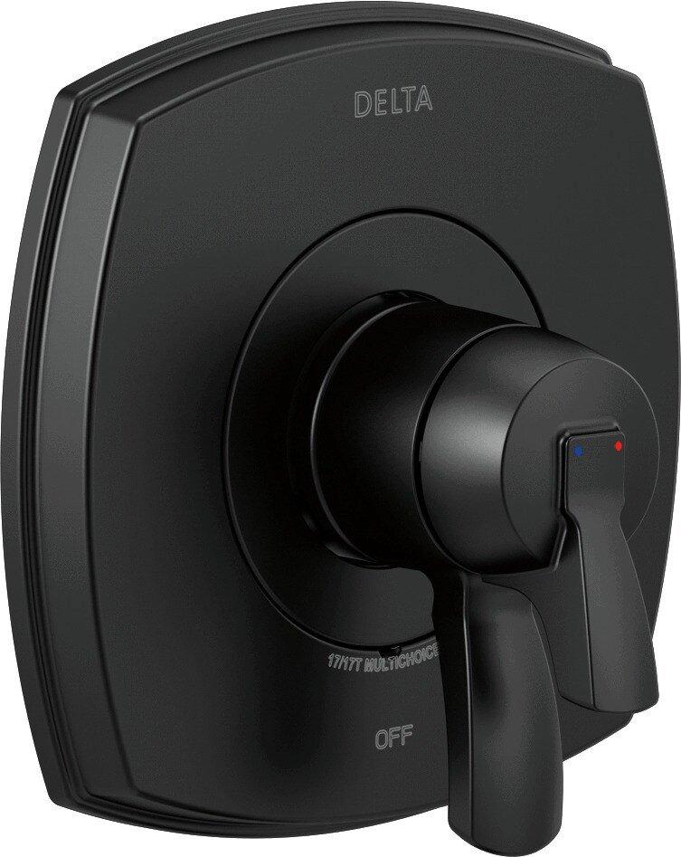 Delta Faucet Matte Black Two Handle Pressure Balancing Valve Trim 