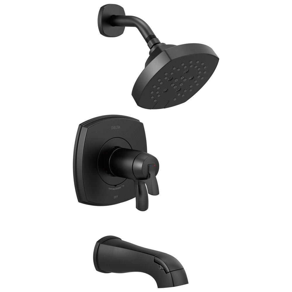 Delta Faucet Matte Black Two Handle Multi Function Bathtub & Shower Faucet (Trim Only) 
