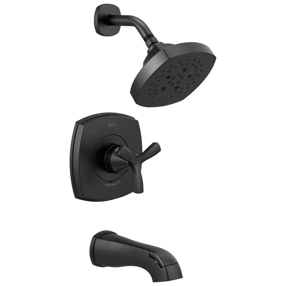 Delta Faucet Matte Black Single Handle Multi Function Bathtub & Shower Faucet (Trim Only) 