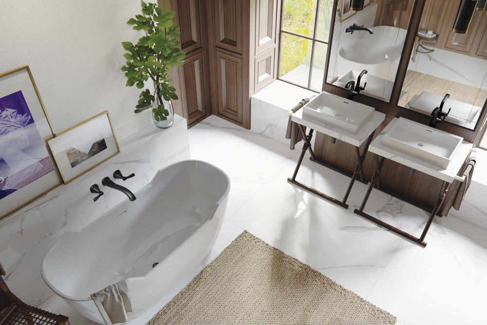 Delta Faucet Matte Black Two Handle Wall Mount Filler (Trim Only) 