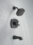 Delta Faucet Matte Black Two Handle Multi Function Bathtub & Shower Faucet (Trim Only) 
