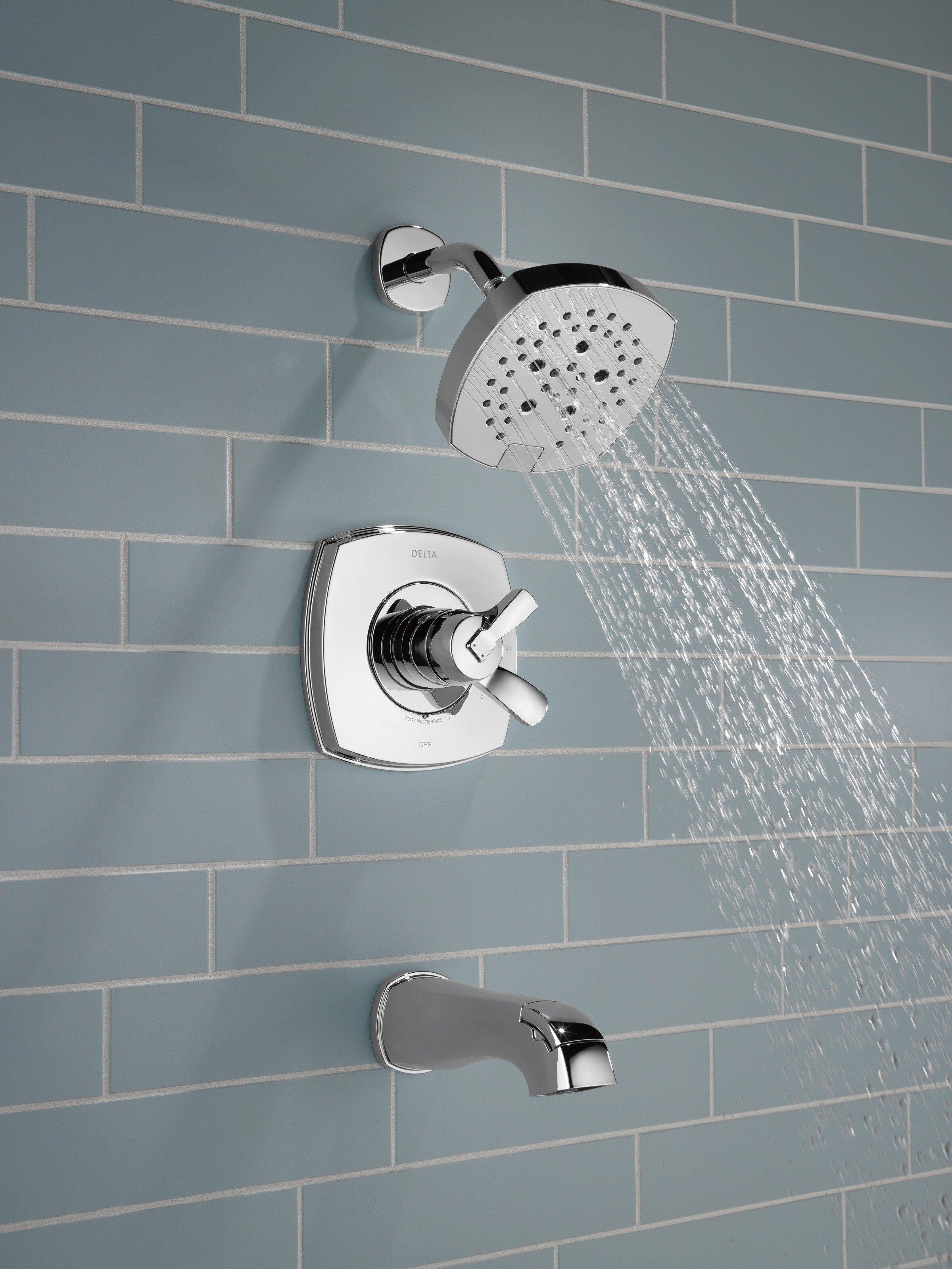 Delta Faucet Matte Black Two Handle Multi Function Bathtub & Shower Faucet (Trim Only) 