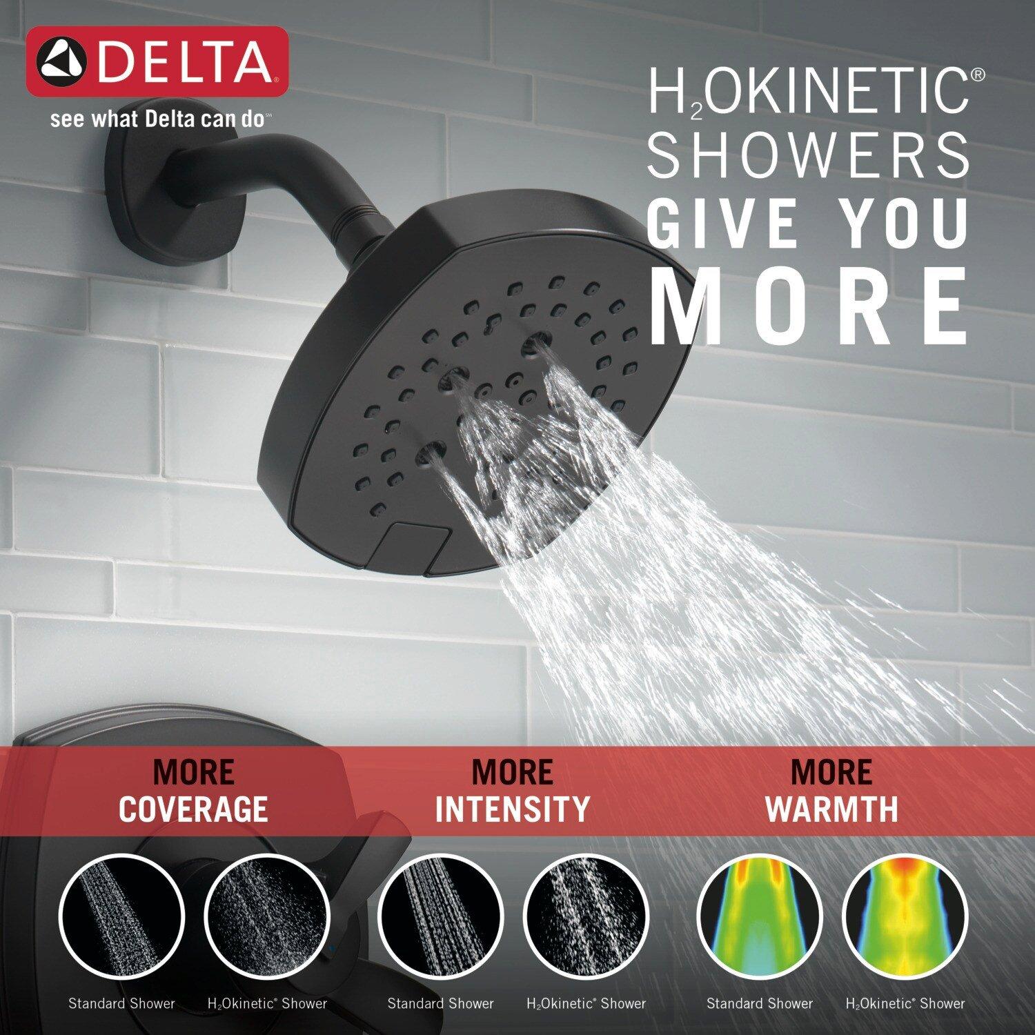 Delta Faucet Matte Black Two Handle Multi Function Bathtub & Shower Faucet (Trim Only) 