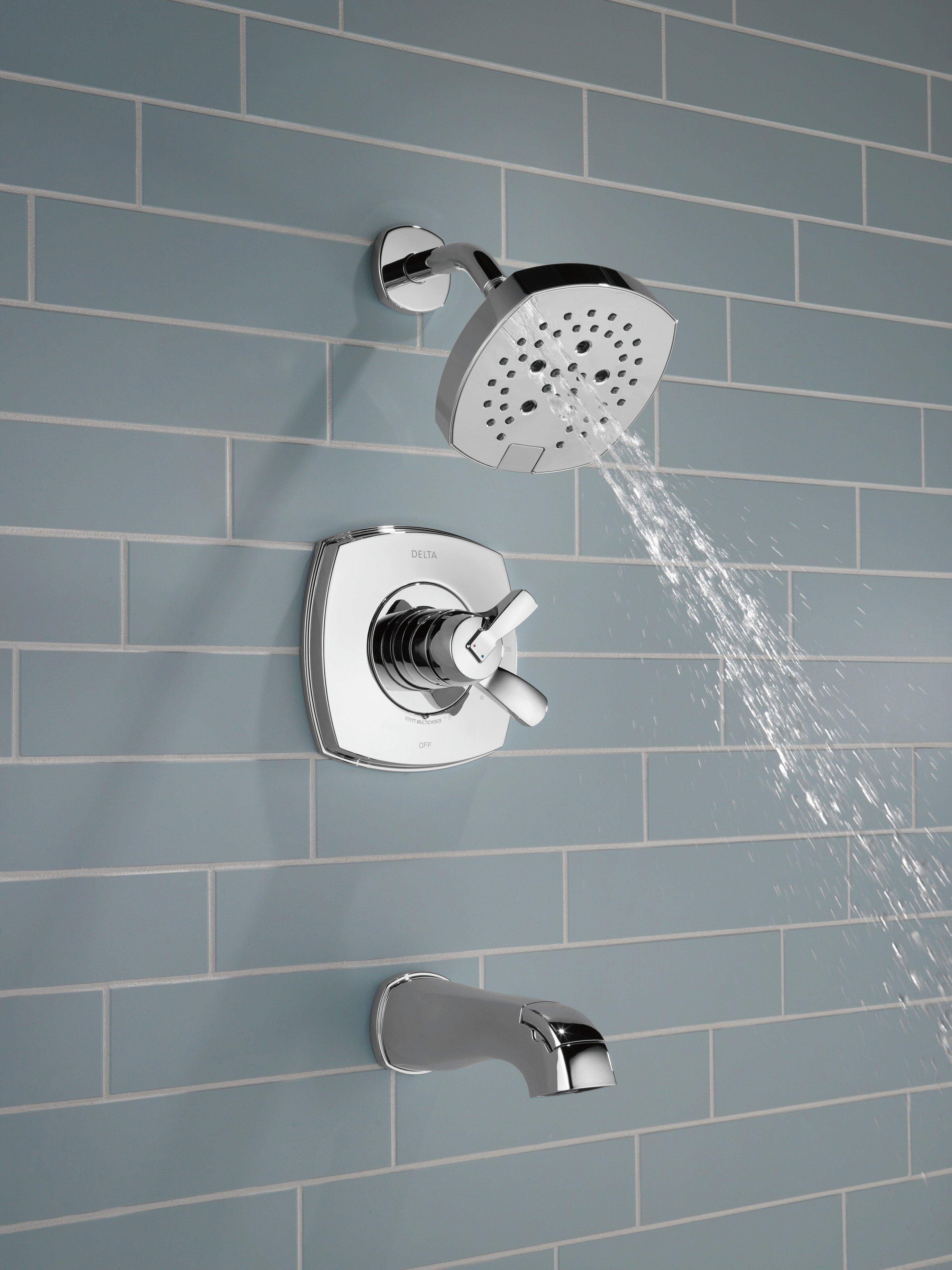 Delta Faucet Matte Black Two Handle Multi Function Bathtub & Shower Faucet (Trim Only) 