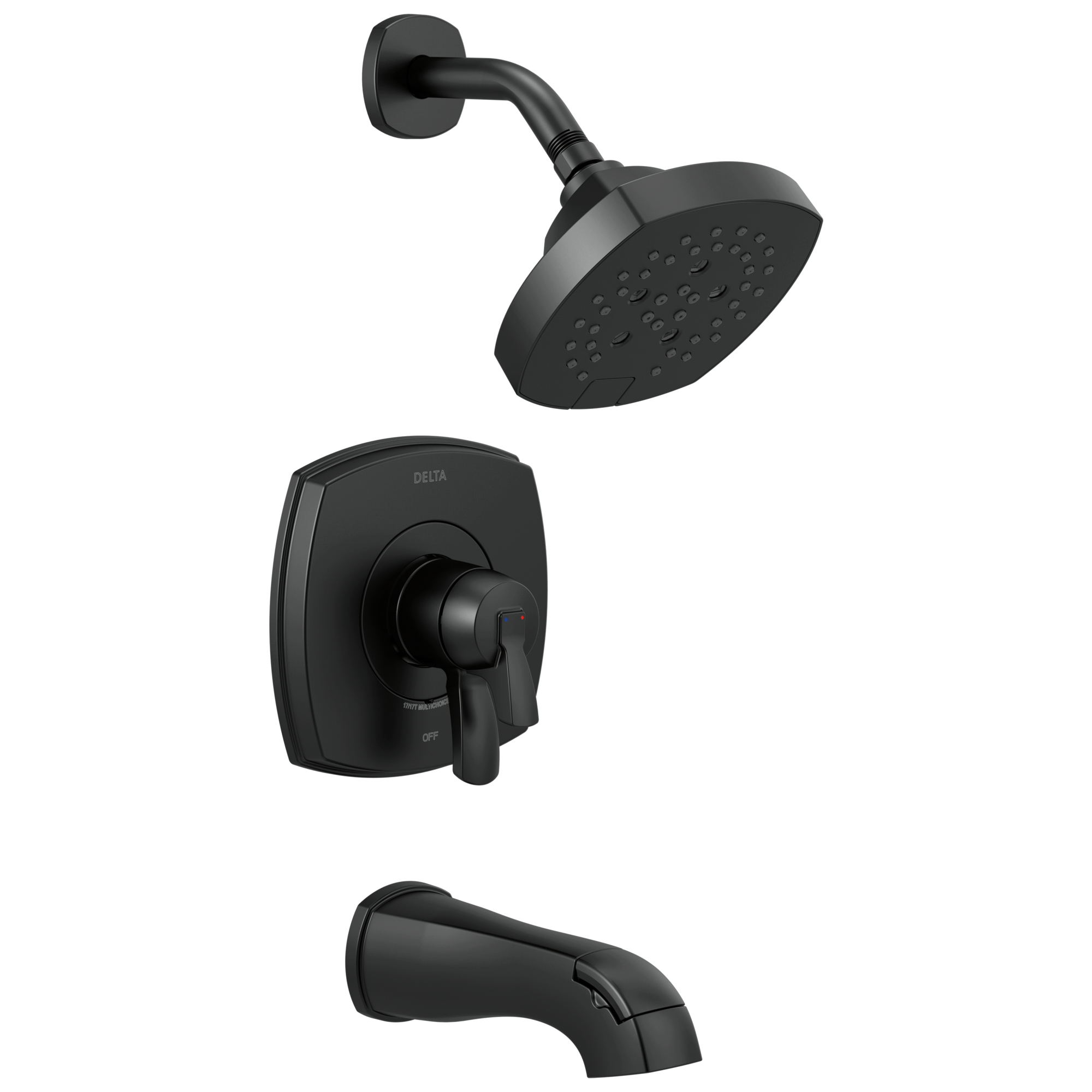 Delta Faucet Matte Black Two Handle Multi Function Bathtub & Shower Faucet (Trim Only) 