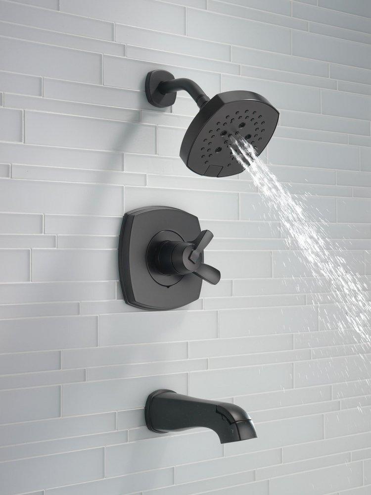 Delta Faucet Matte Black Two Handle Multi Function Bathtub & Shower Faucet (Trim Only) 