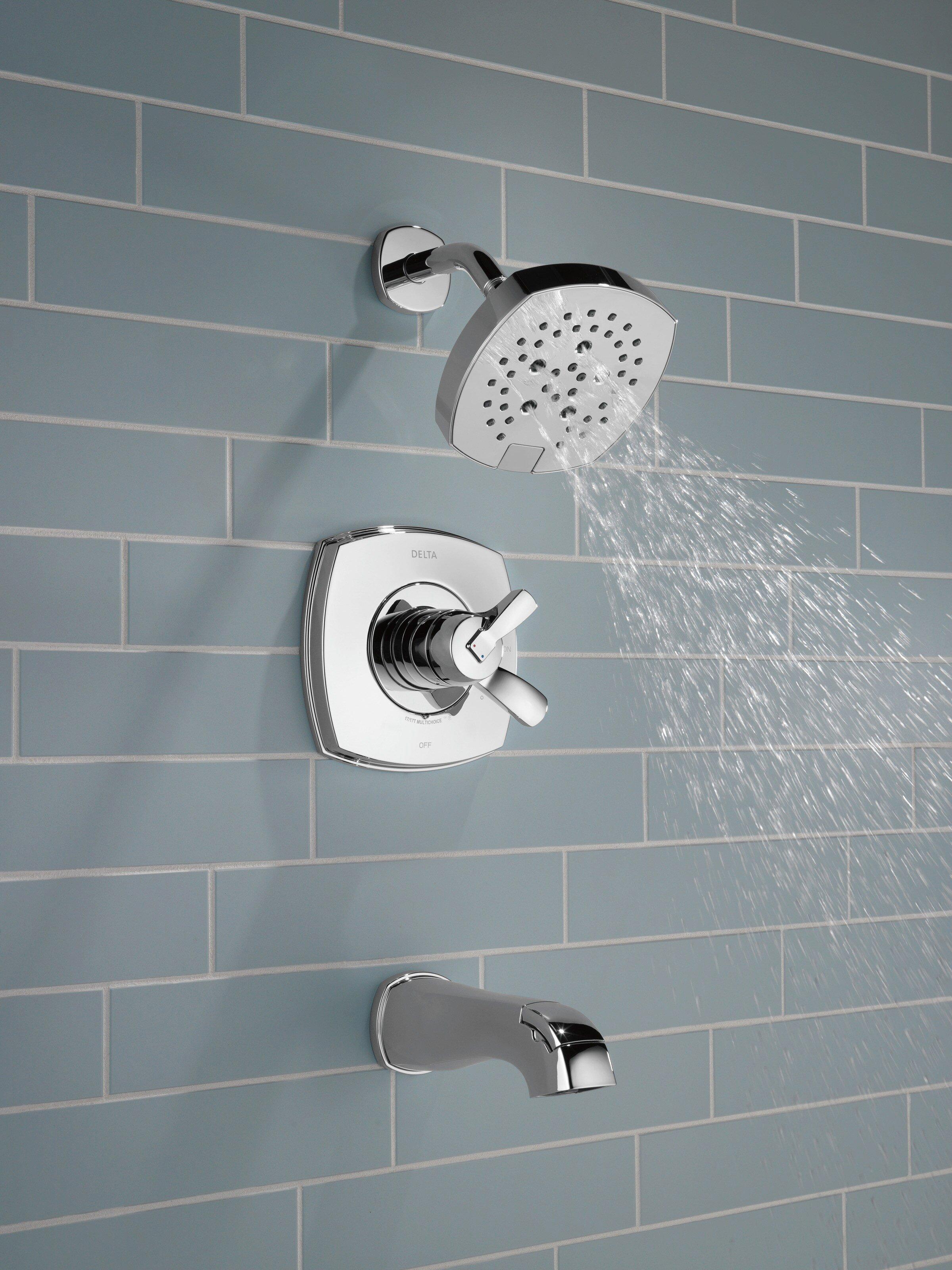 Delta Faucet Matte Black Two Handle Multi Function Bathtub & Shower Faucet (Trim Only) 