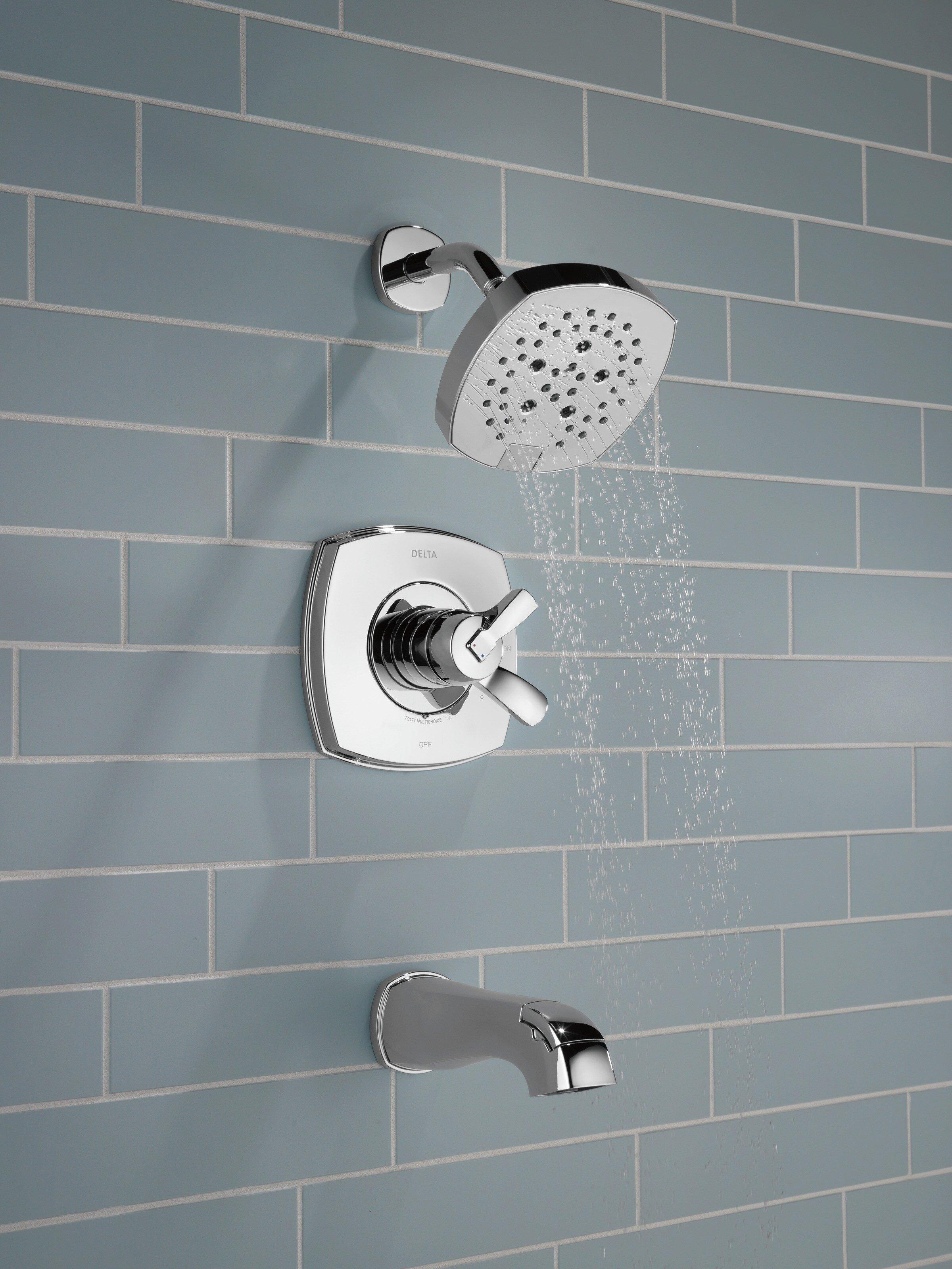 Delta Faucet Matte Black Two Handle Multi Function Bathtub & Shower Faucet (Trim Only) 
