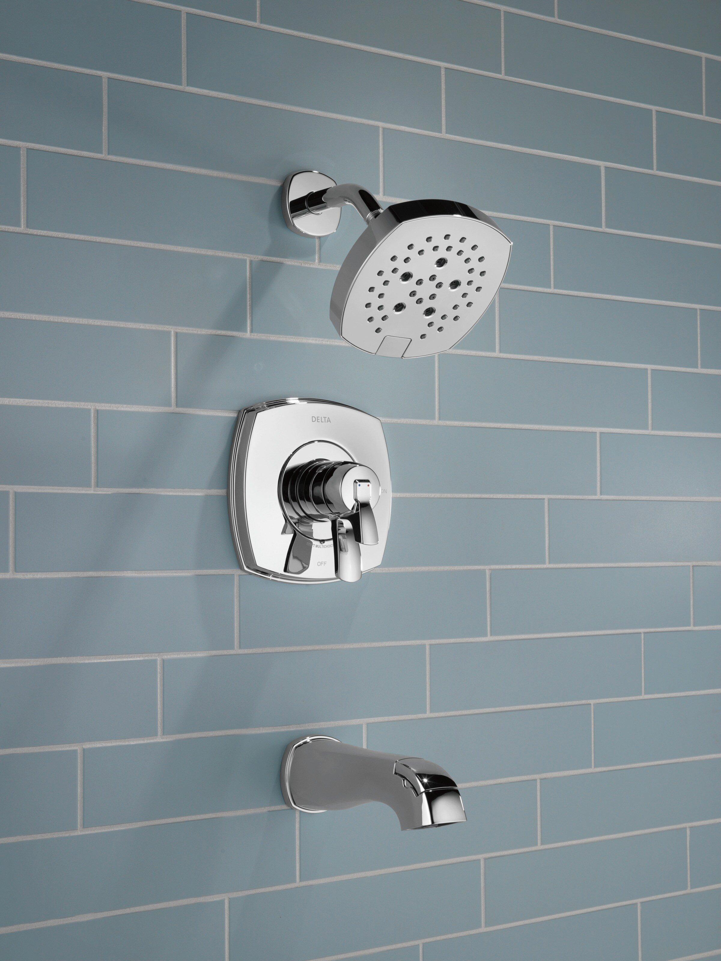 Delta Faucet Matte Black Two Handle Multi Function Bathtub & Shower Faucet (Trim Only) 
