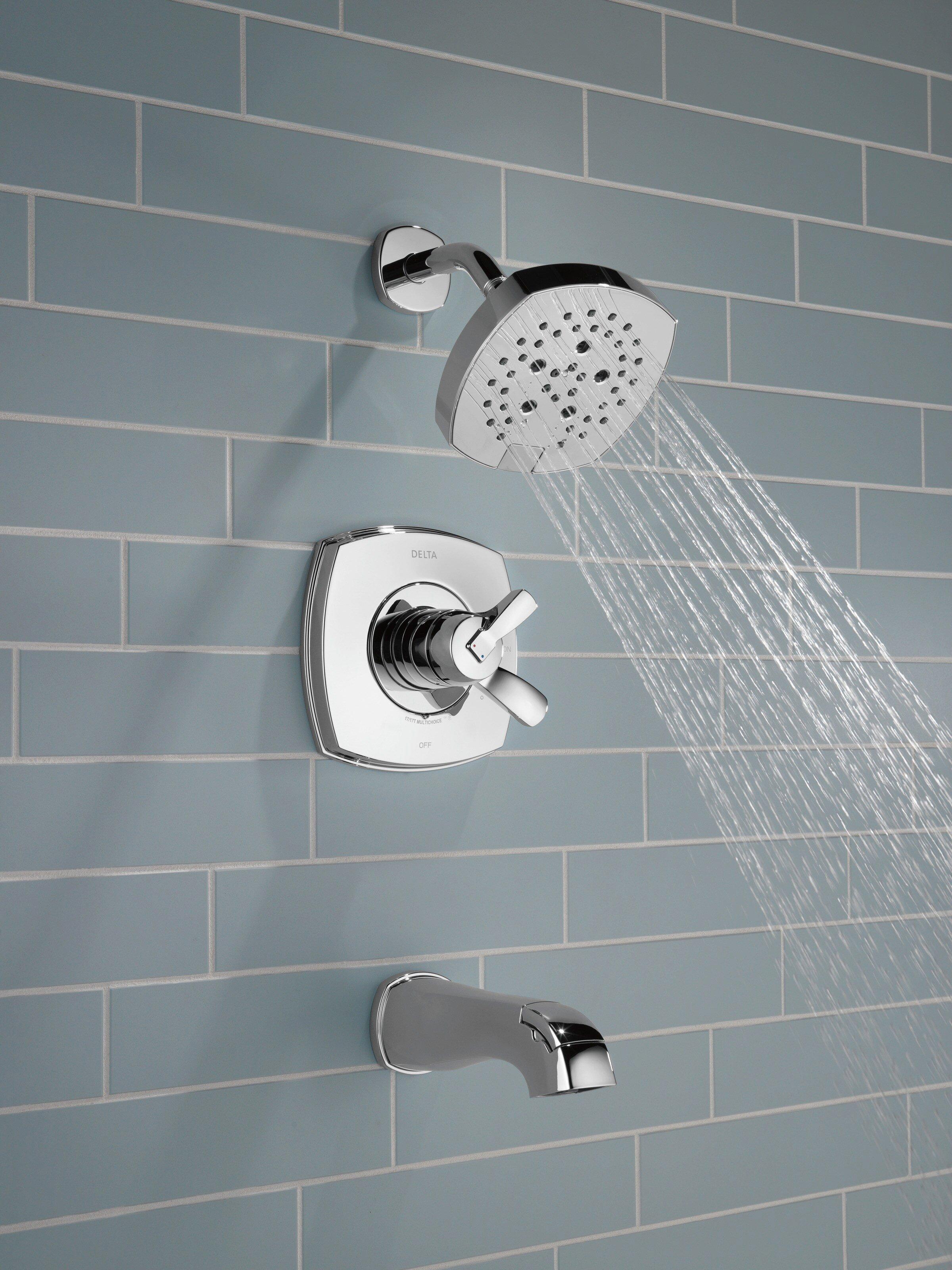 Delta Faucet Matte Black Two Handle Multi Function Bathtub & Shower Faucet (Trim Only) 