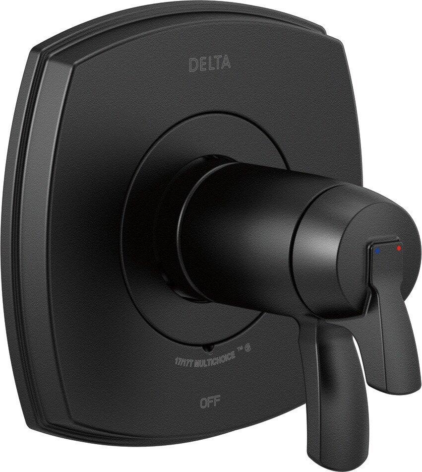 Delta Faucet Matte Black Two Handle Thermostatic Valve Trim 
