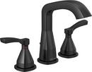 Delta Faucet Matte Black Two Handle Widespread Bathroom Sink Faucet with Metal Pop-Up Drain 