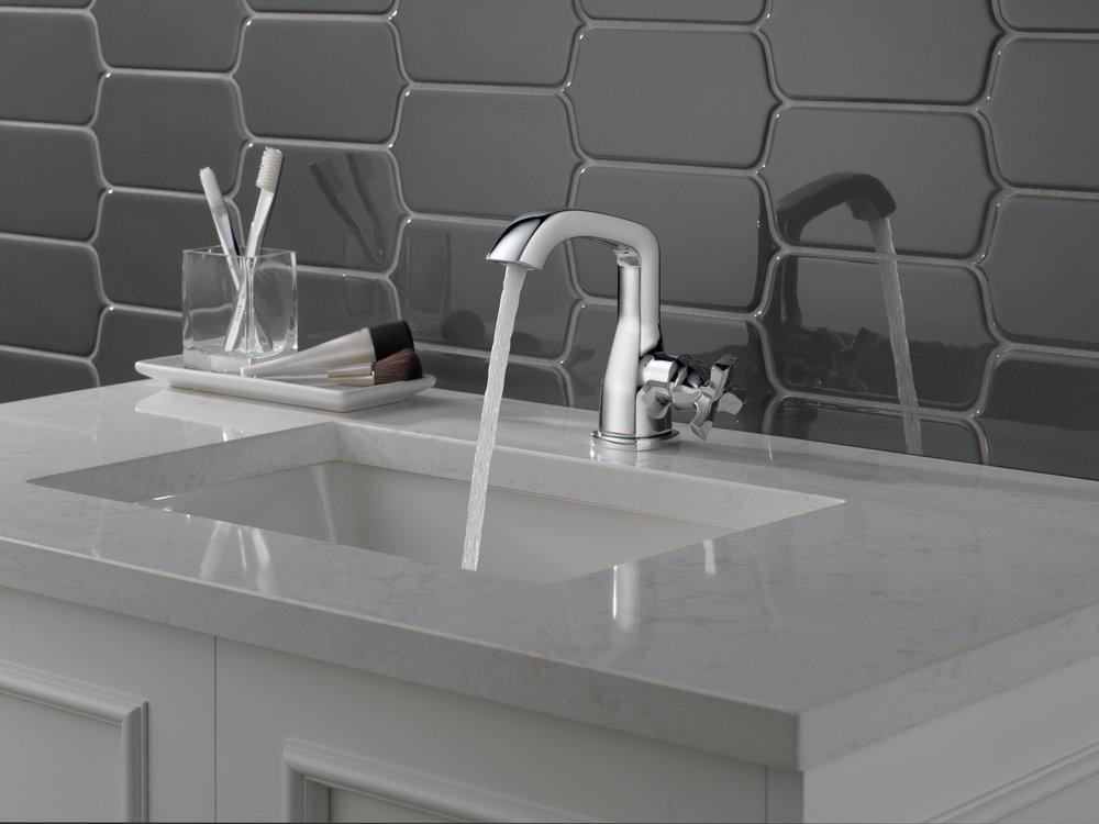 Delta Faucet Matte Black Monoblock Bathroom Sink Faucet (Handles Sold Separately) 