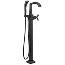 Delta Faucet Matte Black Single Handle Lever Floor Mount Filler 