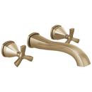 Two Handle Wall Mount Widespread Bathroom Sink Faucet in Brilliance® Champagne Bronze