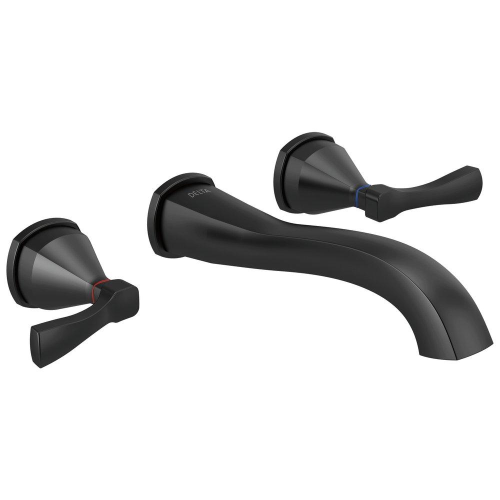 Delta Faucet Matte Black Two Handle Widespread Bathroom Sink Faucet 