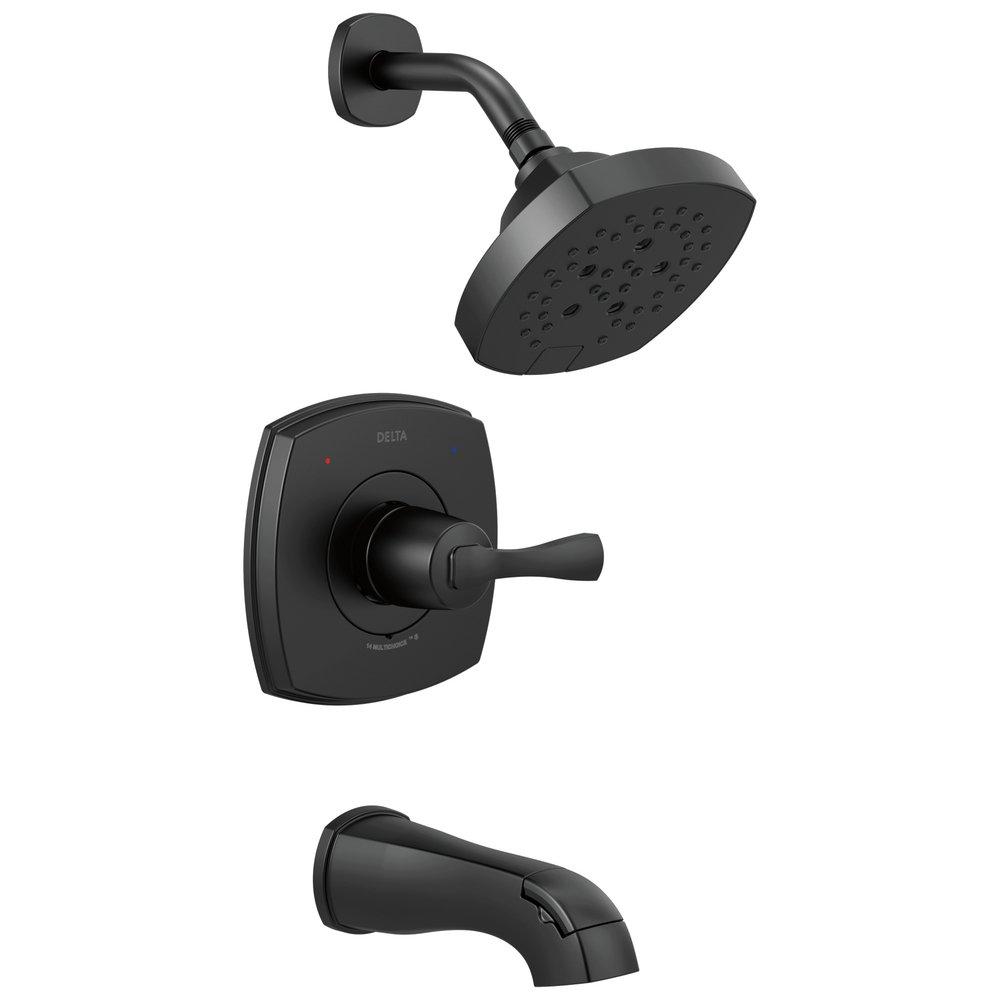 Delta Faucet Matte Black Single Handle Multi Function Bathtub & Shower Faucet (Trim Only) 