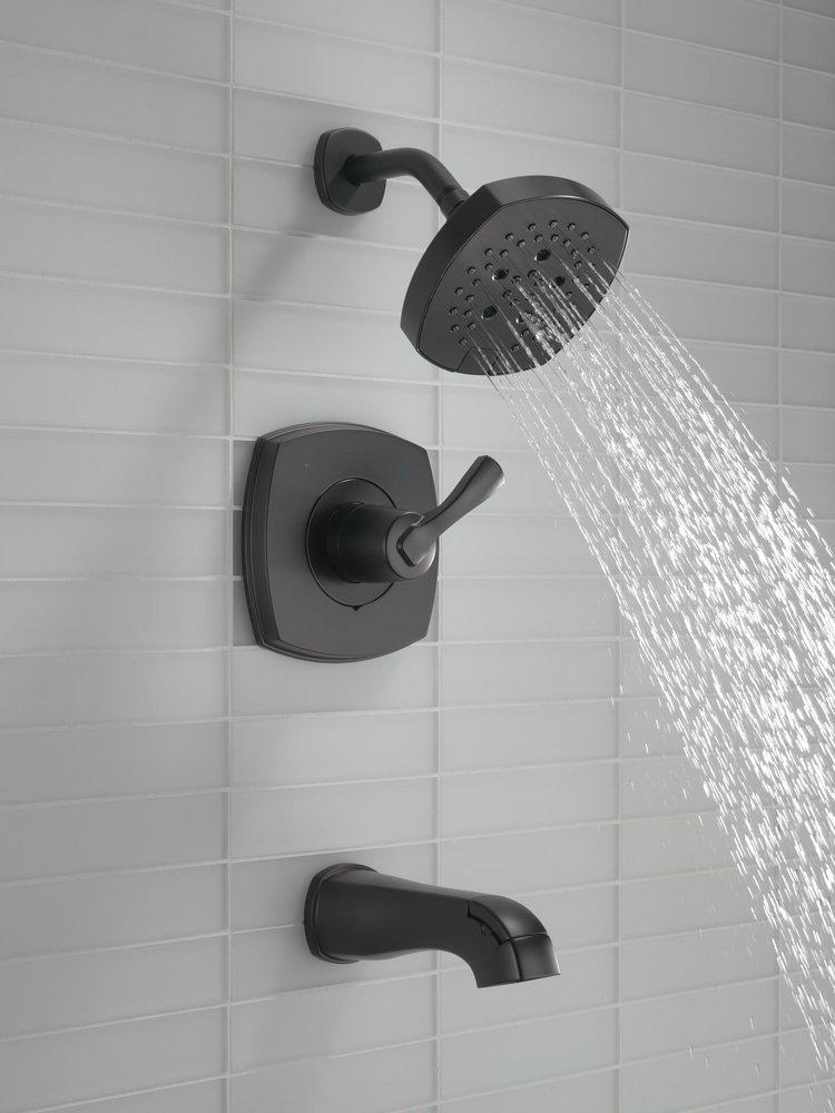 Delta Faucet Matte Black Single Handle Multi Function Bathtub & Shower Faucet (Trim Only) 
