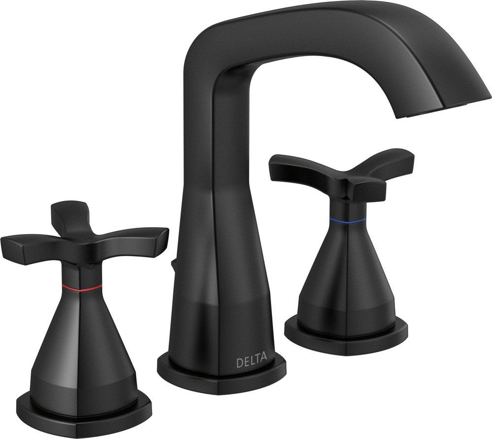 Delta Faucet Matte Black Two Handle Widespread Bathroom Sink Faucet 