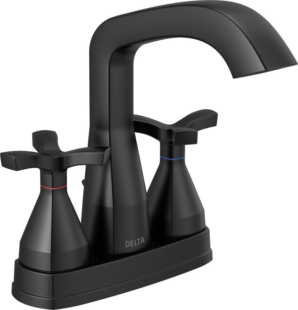 Delta Faucet Matte Black Two Handle Centerset Bathroom Sink Faucet 